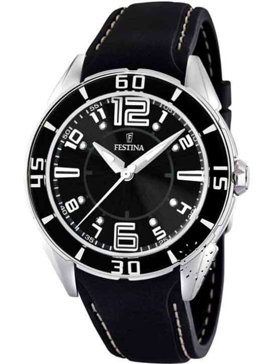*Brand New* Festina Ladies Black Leather Watch with Rotating Bezel F164926 *Stunning*