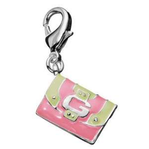*Brand New* Guess Pink and Green Handbag Charm with Crystals UBC90915 *Stunning*