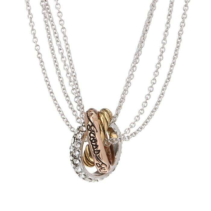 *Brand New* Guess Ladies Silver Necklace with Multi Coloured Rings UBN11126 *Stunning*