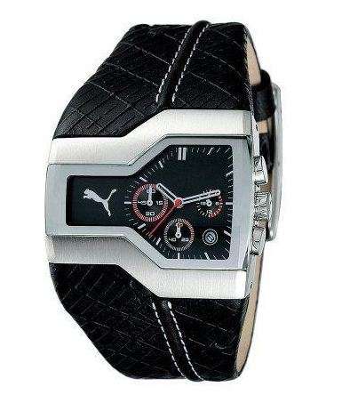 BRAND NEW PUMA Men's Puma PU100051004 Podium Black Leather Watch - Black Dial**STUNNING WATCH**