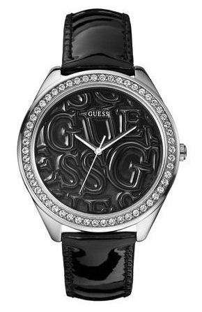 *Brand New* GUESS Women's Puffy G BlackPatent Leather Watch **Stunning and Trendy**