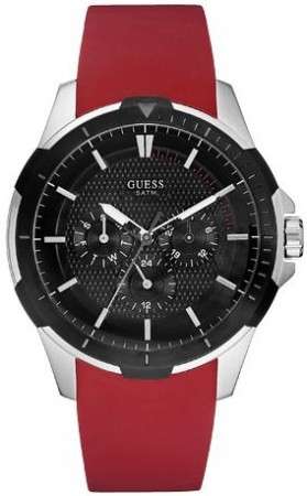 BRAND NEW Guess Gents Red Rubber Chrograph  Watch W85079G3 *Stylish*