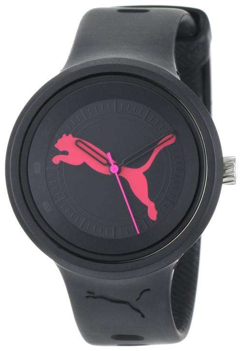 BRAND NEW  PUMA Women's  PU910682009  Black Polyurethane Watch with Pink Puma Logo *Stunning*
