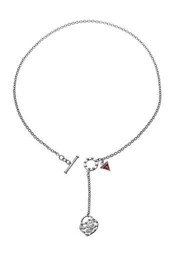*Brand New* Guess Ladies Silver Heart Toggle Necklace *Stunning*