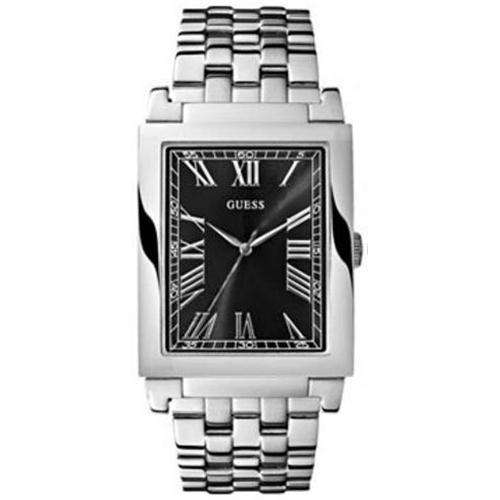 BRAND NEW GUESS Men's Dress  Reactangle Stainless Steel Watch Rectangle Dial **CLASSY Timepiece**