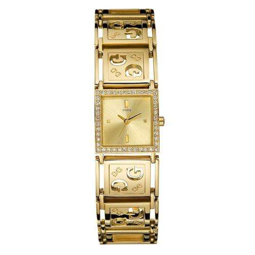 *Brand New* Guess Ladies Gold Square dial with Crystals and 'G' logo Watch **Stunning**