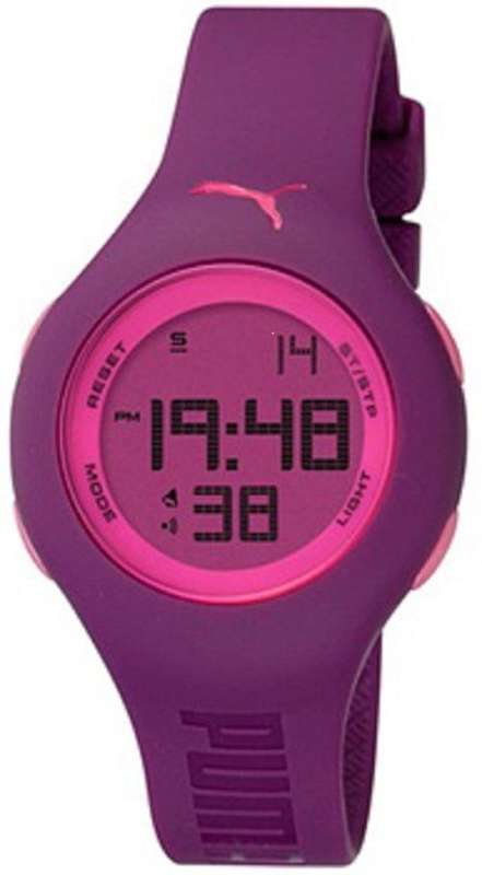 BRAND NEW PUMA Loop Purple ladies Digital Chronogh Watch with light and timer*SPORTS or CASUAL WEAR*