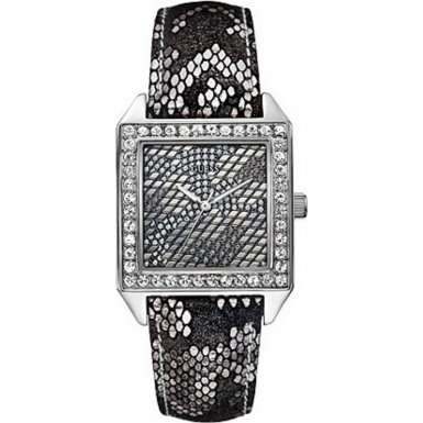 *Brand New* GUESS Ladies Black Animal Print Leather Watch with Crystals*Statement Timeispiece*