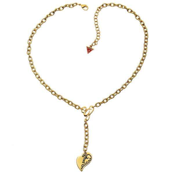 *Brand New* Guess Ladies Gold Necklace with Gold Heart Pendant on hanging chain *Stunning*