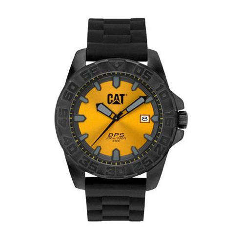 *BRAND NEW* GENUINE CAT Men's DPS Multi-Function Analog Yellow Dial Black Strap Watch*STUNNING*
