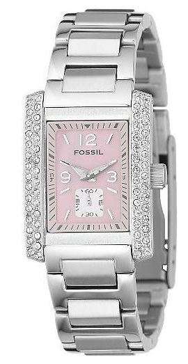 BRAND NEW FOSSIL LADIES GLITZ PINK DRESS WATCH AM4169