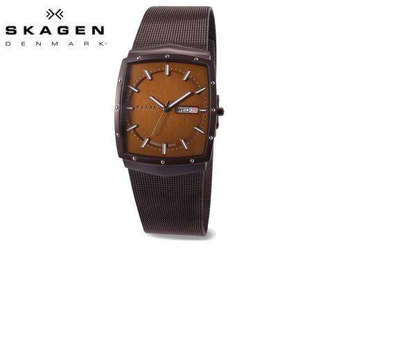 BRAND NEW SKAGEN Men's Titanium Watch Solid Brown IP Titanium Case Mesh strap **STUNNING MODEL**
