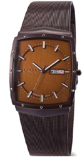 BRAND NEW SKAGEN Men's Titanium Watch Solid Brown IP Titanium Case Mesh strap **STUNNING MODEL**
