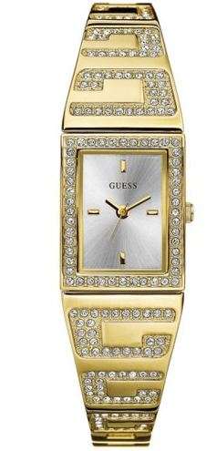 BRAND NEW GUESS Stiletto Gold  Stainless Steel Ladies Bracelet watch with 'G' crystals W14521L1
