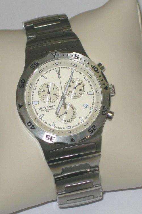 BRAND NEW PIERRE CARDIN MEN'S Chronograph Stainless Steel Multifunction Luminous Markers *STUNNING*