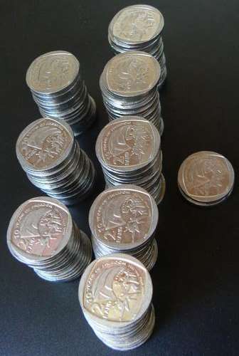 165 circulated R2 coins 2004 - 10 years of freedom - bid per coin to take all
