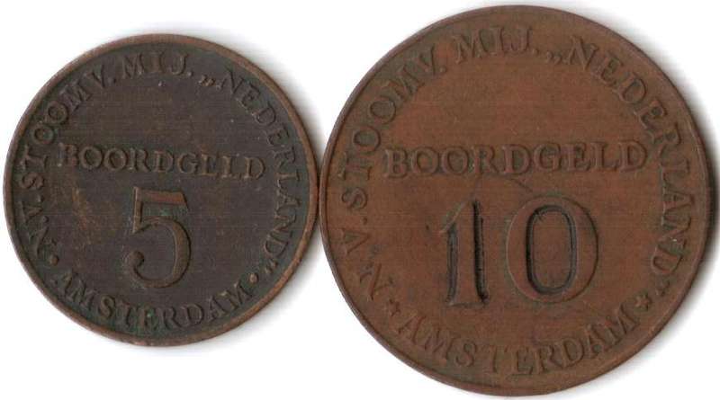 Netherlands - Amsterdam Boordgeld 5 & 10 Cents - one bid for both