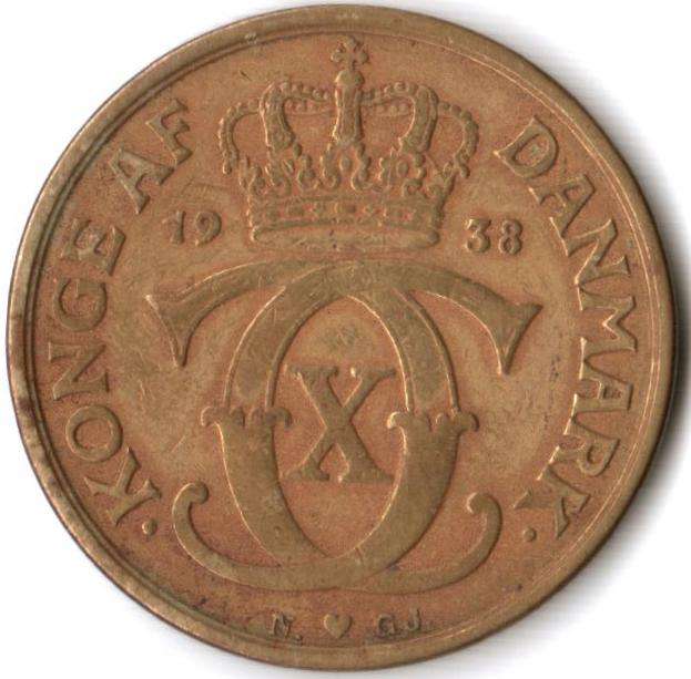 Denmark 1 Krone 1938 *rare* - as per scan