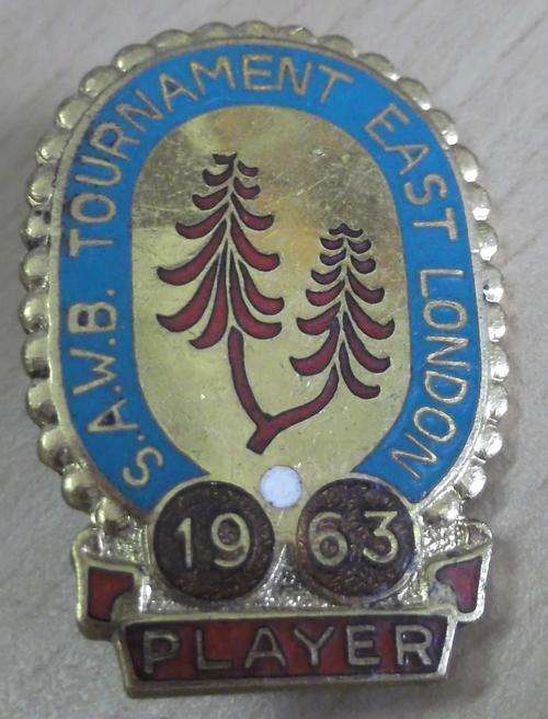SA woman`s bowling tournament - East London 1963, player badge