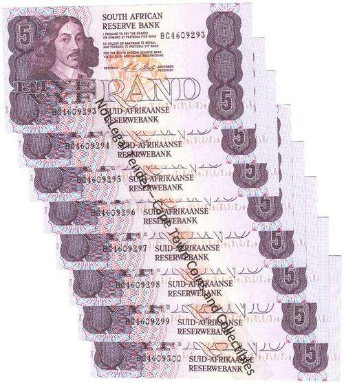 SA R5 Stals(x8) aUNC in sequences - as per scan