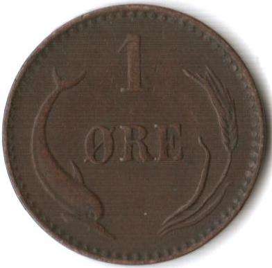 Denmark 1 Ore 1875  *great detail*