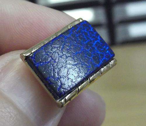 Vintage Stratton Imitation gold plated cufflinks. Blue coating shimmers in direct sunlight