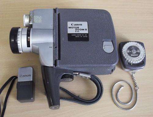 Vintage Canon Motor Zoom 8 EEE movie camera in original case, with accessories