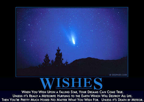 Framed funny Demotivators poster - Wishes - for realist business people