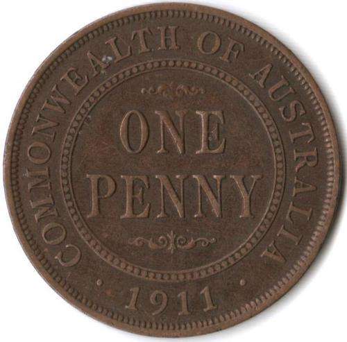 Australia 1 Penny 1911 *first year of issue* - as per scan