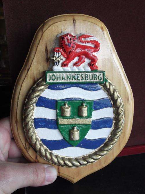SA Navy, Johannesburg ships plaque, plaster of paris - as per photo