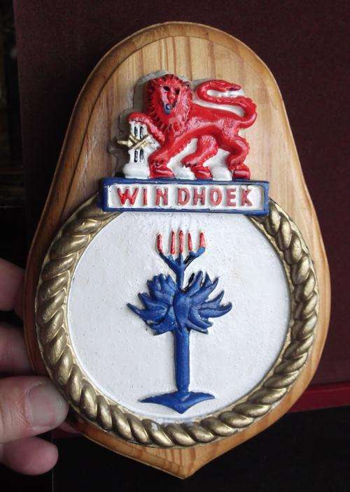 SA Navy, Windhoek minesweepers plaque, plaster of paris - as per photo