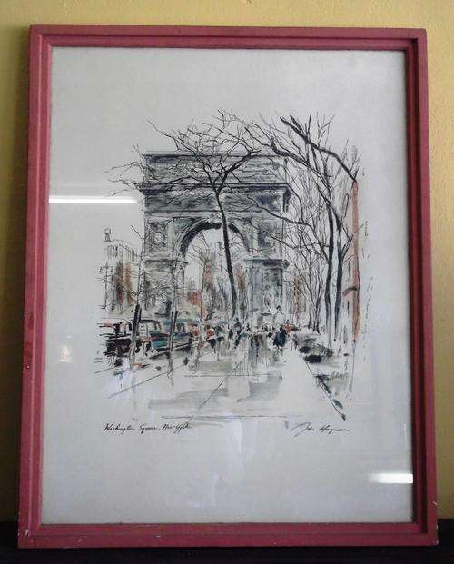 Washington Square, New York by John Haymson print - Framed