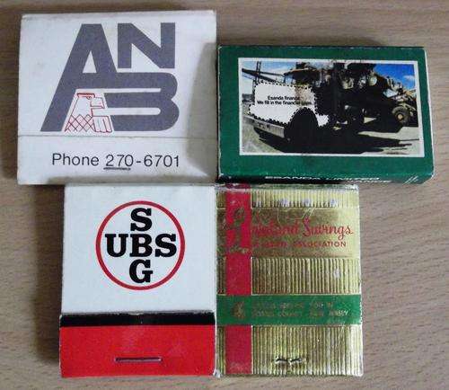4 Vintage matchbooks from financial institutions - see details below