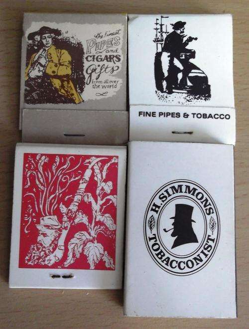 4 Vintage matchbooks advertising tobacconists