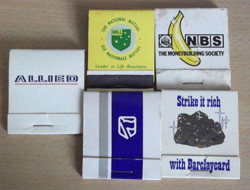 5 Vintage, SA matchbooks from financial institutions/banks - see details below
