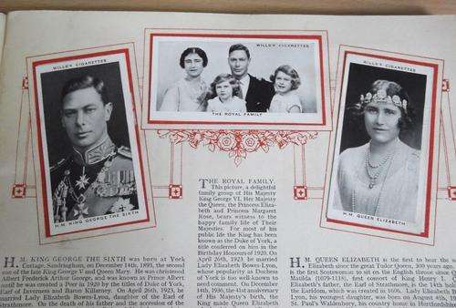 'Our King & Queen 1937' Wills cigarette card album, complete with all 50 cards