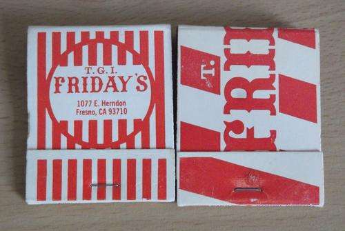 2 vintage TGI Fridays matchbooks - unused