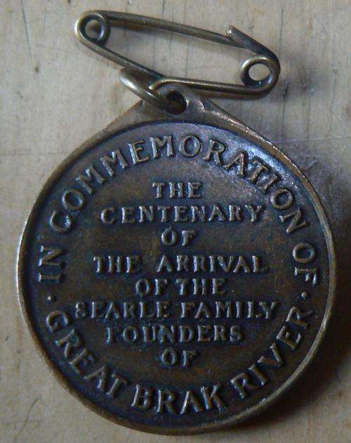 Medallion to commemorate establishment of Great Brak River 1859-1959 rare