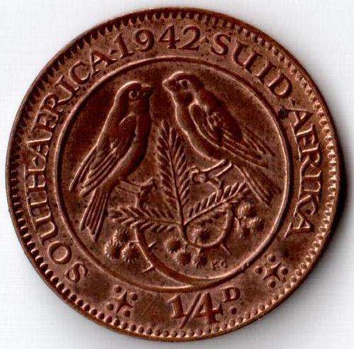 SA Union Farthing 1942 aUNC toned