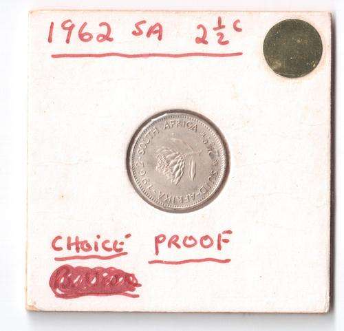 SA 2 1/2 cent 1962 silver proof - very rare - only 3 844 minted