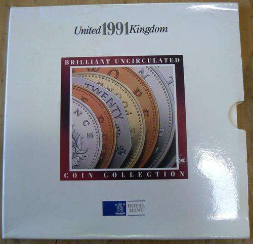 Britain UK Brilliant Uncirculated Coin set 1991 - 7 coins, 1 Pence to 1 Pound