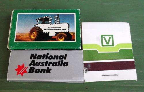 3 International finance related matchbooks - see details below