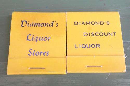 2 Vintage Diamond`s Discount Liquor Stores matchbooks - unused