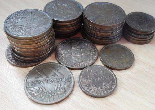 Portugal - Lot of 41, 20 Centavos coins 1943 to 1969, some in aUNC - bid per coin