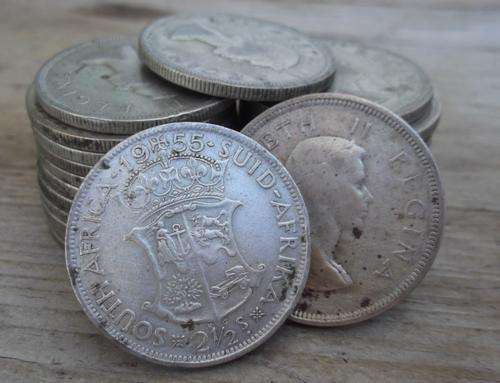 SA Union 2'6 (Half Crown) 1955(x26) - Investment in Silver - bid per coin