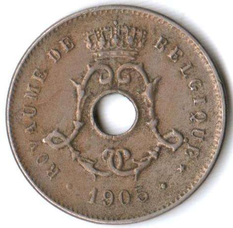 Belgium 5 Centimes 1905, A.Michaux - as per scan