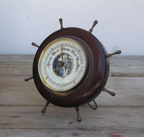 Barometer with ships wheel design, made in West Germany