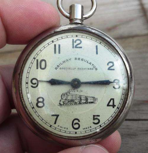 Vintage Railway Regulator Specially Examined pocket watch - Not Working, sold for parts/restoration