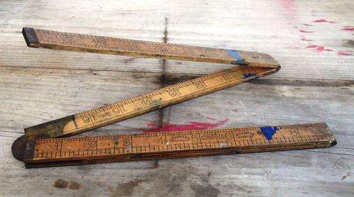Vintage Brass & Boxwood folding ruler, by J Rabone - 36 inches