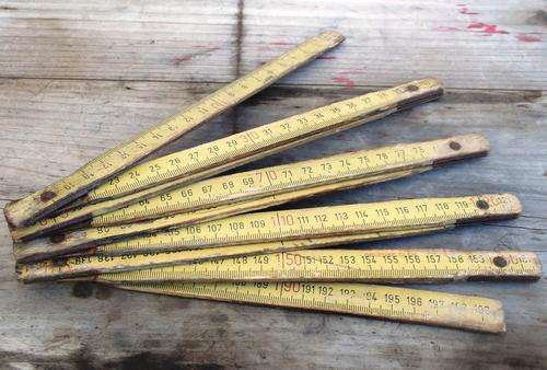 Vintage wooden folding ruler, Howal, 2m - well-used but intact